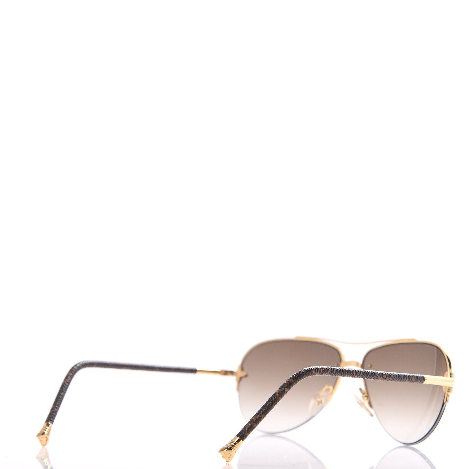 Louis Vuitton Monogram Petite Viola Pilote Aviator Sunglasses Z0571U Brown 4 of 7