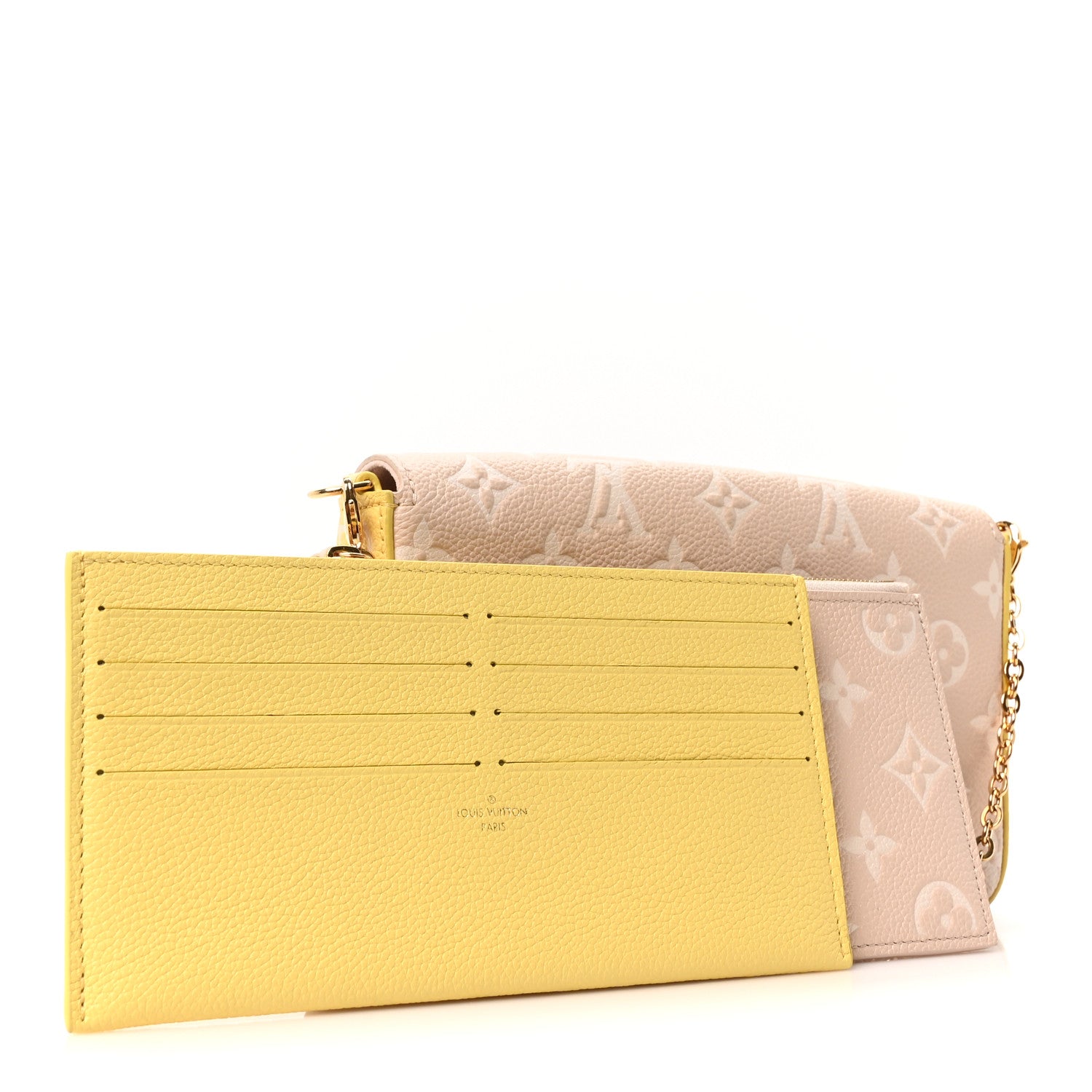 Louis Vuitton Empreinte Spring in the City Felicie Pochette Chain Wallet Pink Beige Yellow 5 of 12