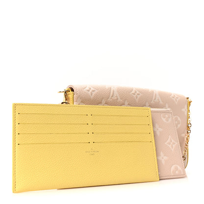 Louis Vuitton Empreinte Spring in the City Felicie Pochette Chain Wallet Pink Beige Yellow 5 of 12