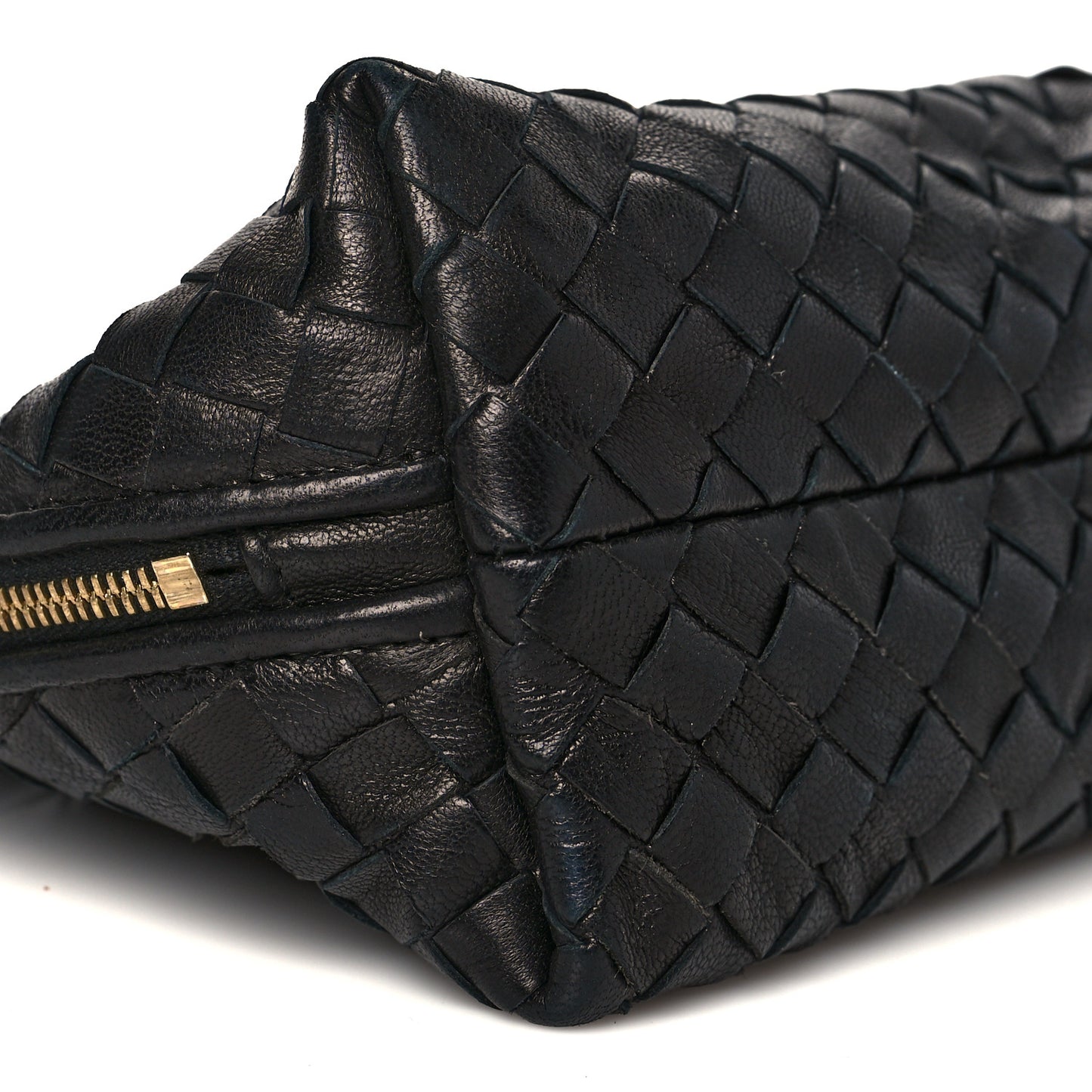 Nappa Intrecciato Small Cosmetic Pouch Black