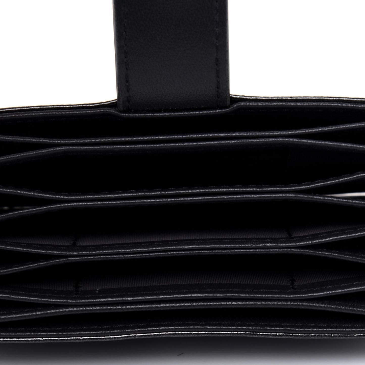Metallic Patent Micro-Cannage Lady Dior 5-Gusset Card Holder Onyx Black
