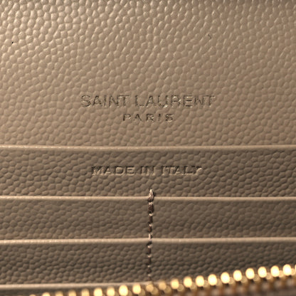 Saint Laurent Grain De Poudre Matelasse Chevron Monogram Envelope Chain Wallet Nude Powder 6 of 9