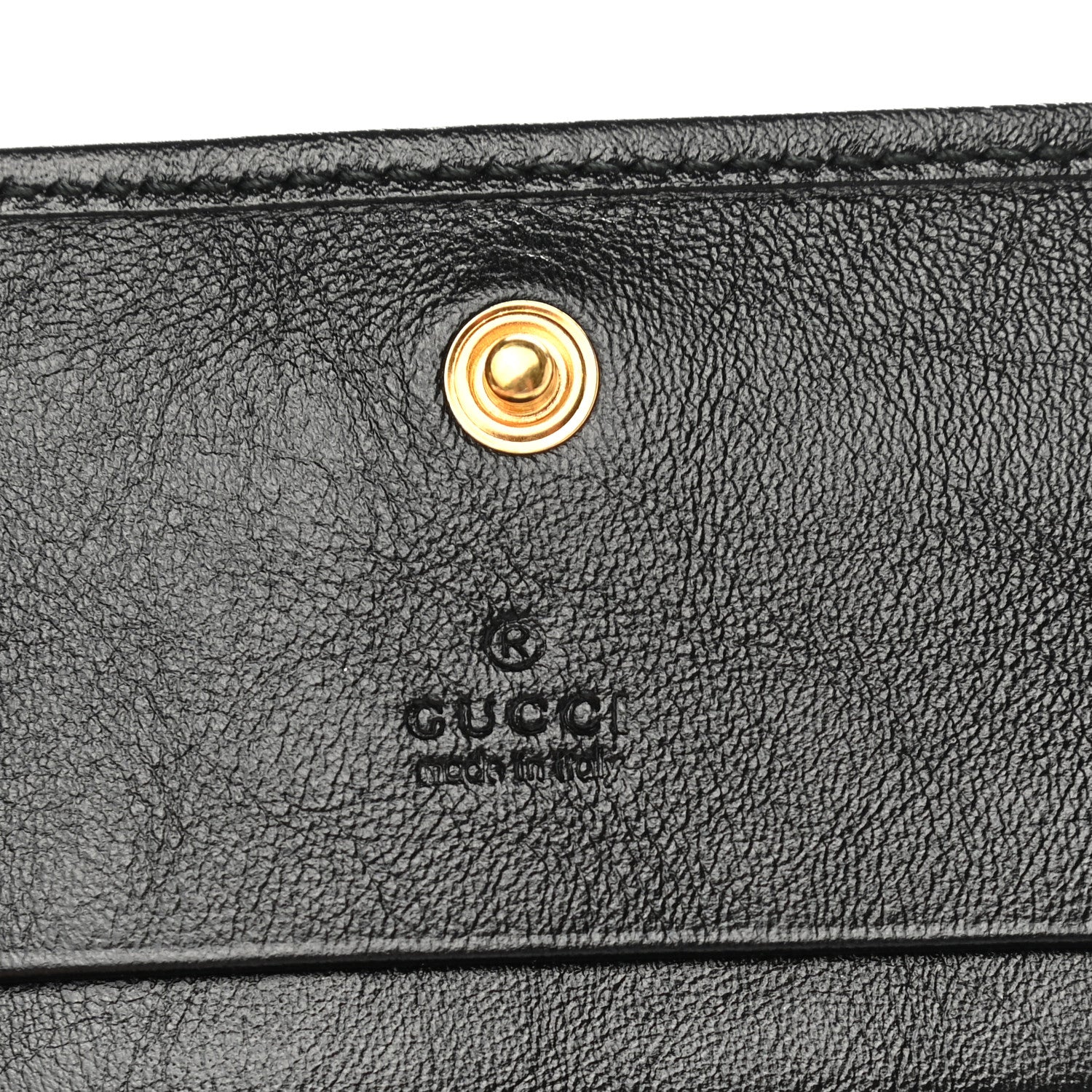 Gucci Calfskin Web Rajah Chain Card Case Wallet Black 5 of 7