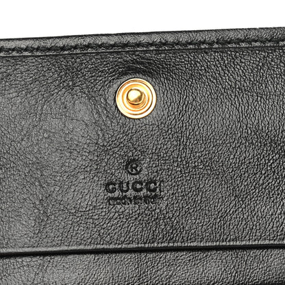 Gucci Calfskin Web Rajah Chain Card Case Wallet Black 5 of 7