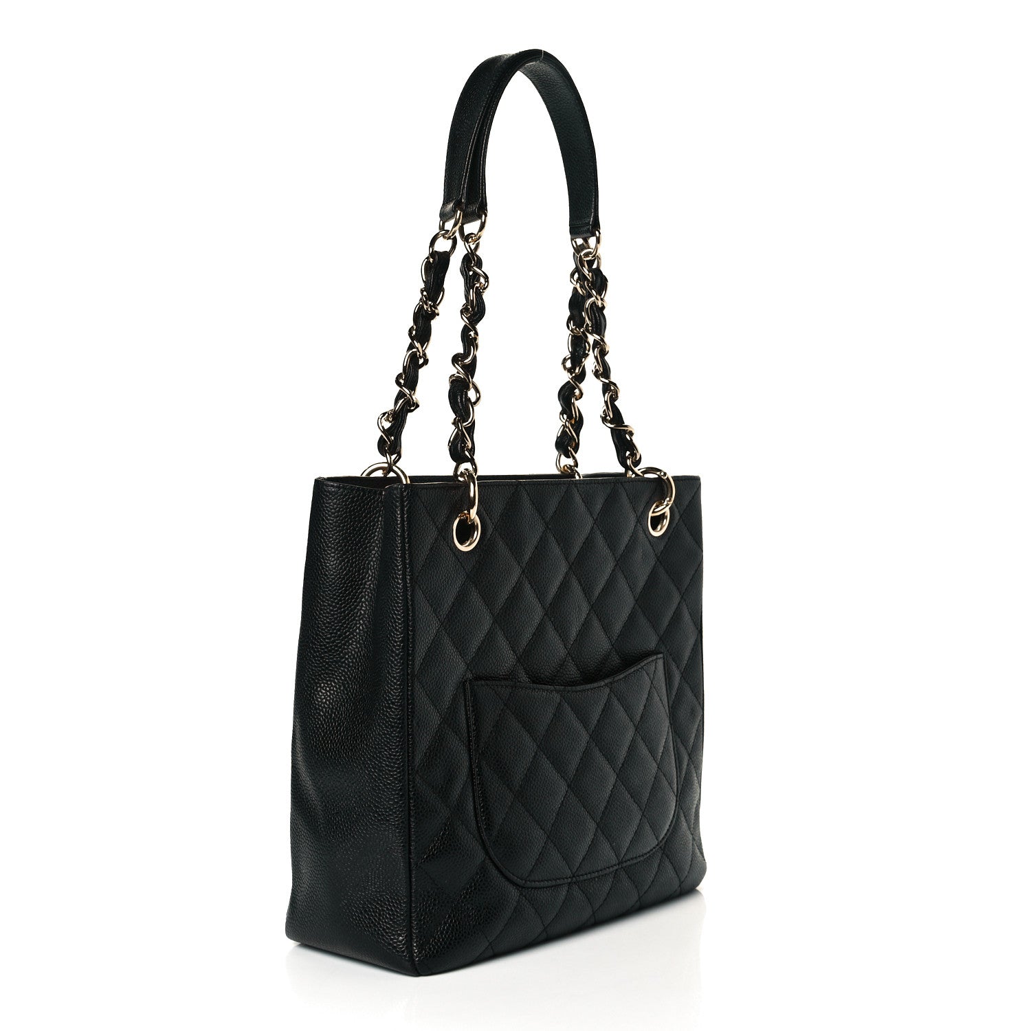Chanel Caviar Quilted Petit Shopping Tote PST Black 3 of 7
