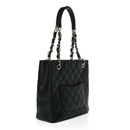 Chanel Caviar Quilted Petit Shopping Tote PST Black 3 of 7