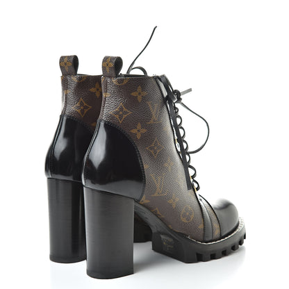Louis Vuitton Patent Calfskin Monogram Star Trail Ankle Boots 39 Black 4 of 10