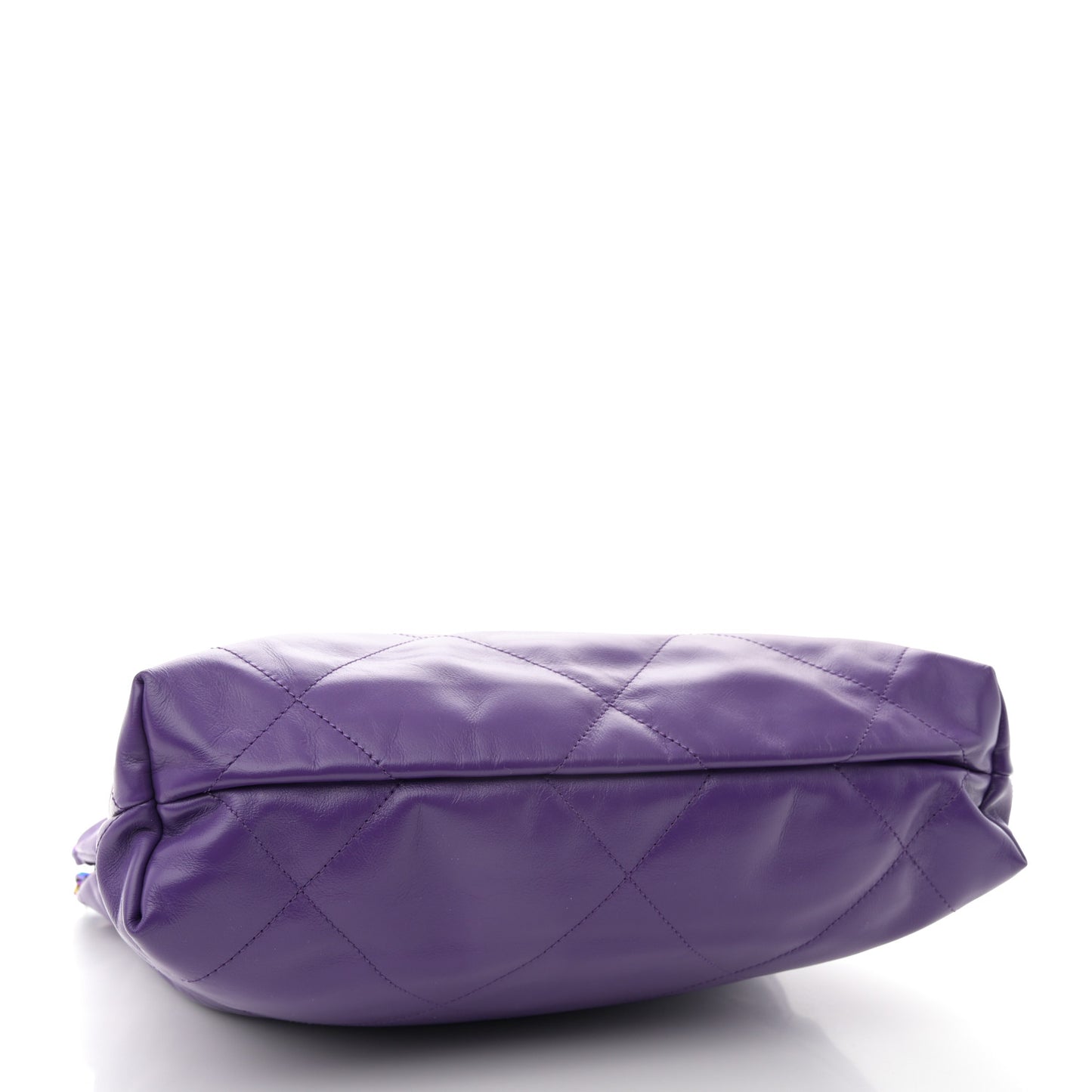 Shiny Calfskin Quilted Rainbow Small Chanel 22 Purple