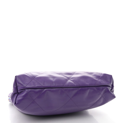Chanel Shiny Calfskin Quilted Rainbow Small Chanel 22 Purple 5 of 12