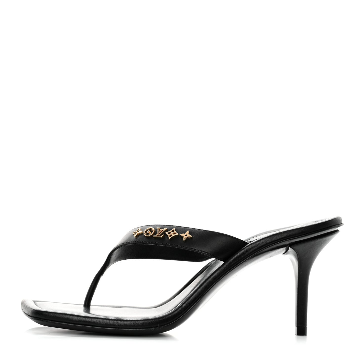 Calfskin Signature Thong Sandal 36.5 Black