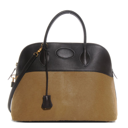 Hermes Pony Hair Bolide 35 Tabac Camel and Ebene 1 of 8