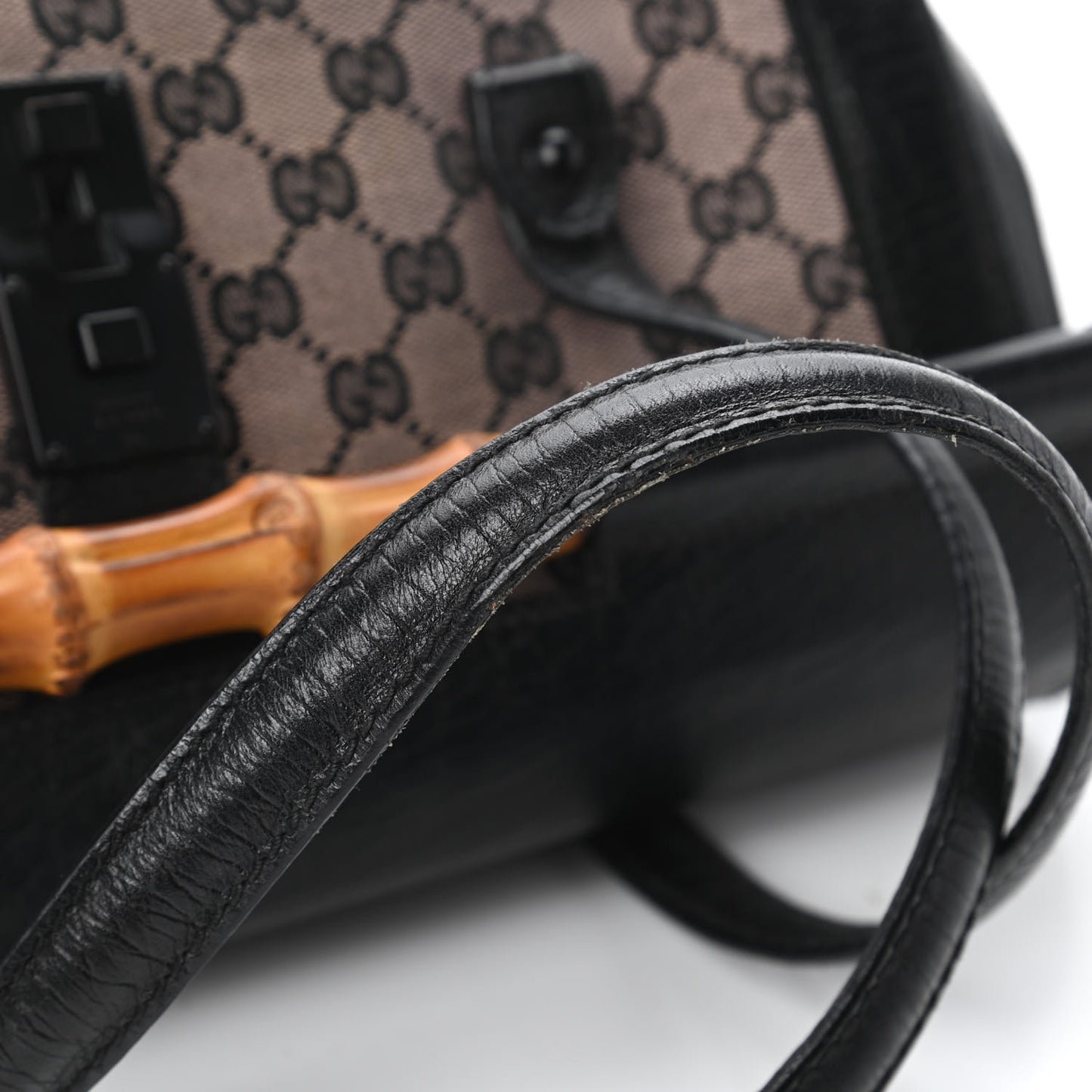 Monogram Bamboo Bullet Handbag Black