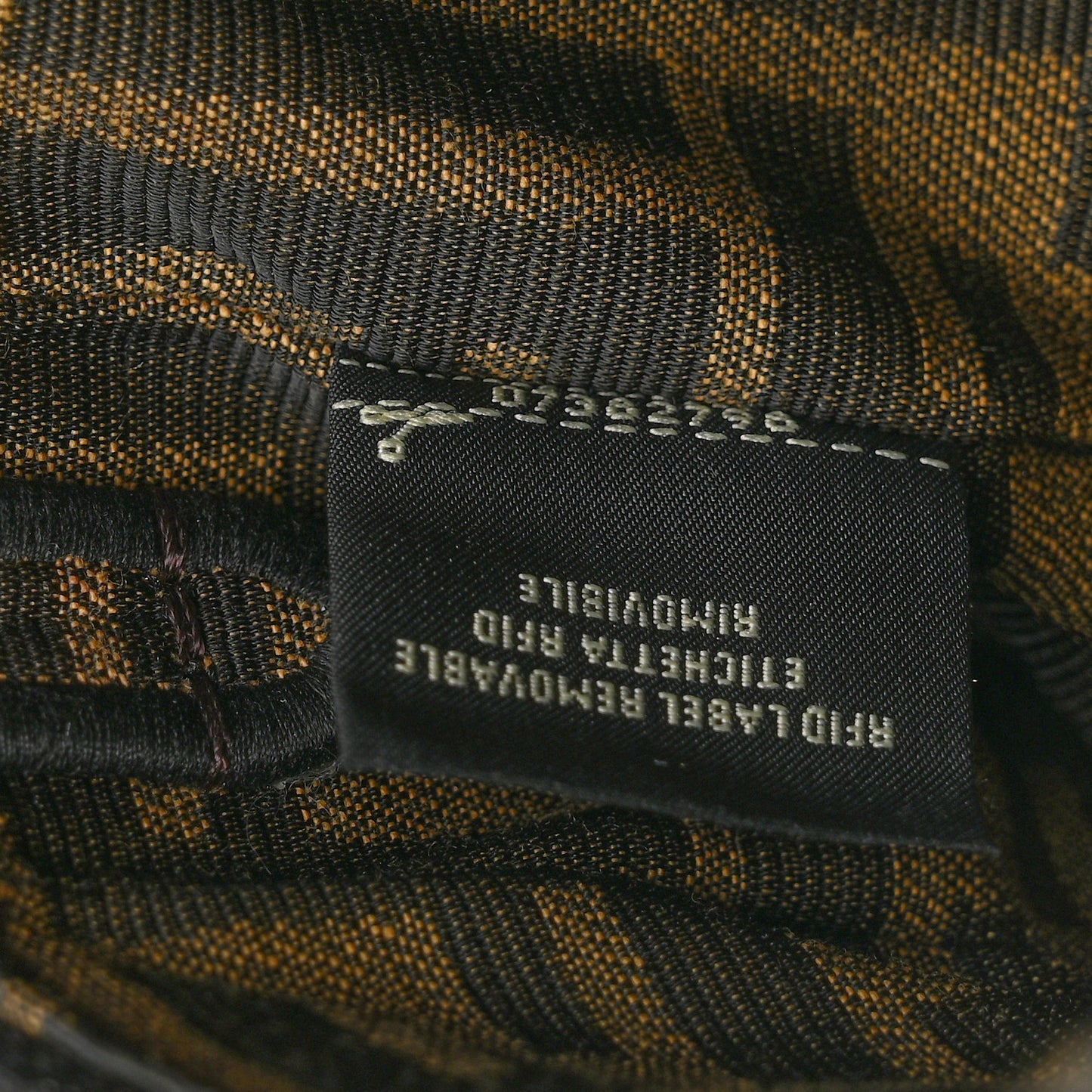 Fabric Jacquard FF 1974 Mini Baguette Tobacco Moro Black