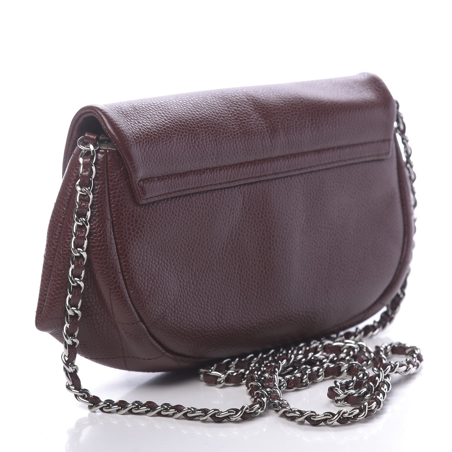 Chanel Caviar Half Moon Wallet On Chain WOC Bordeaux 3 of 12