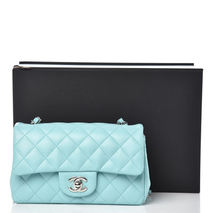 Chanel Lambskin Quilted Mini Rectangular Flap Light Blue 8 of 8