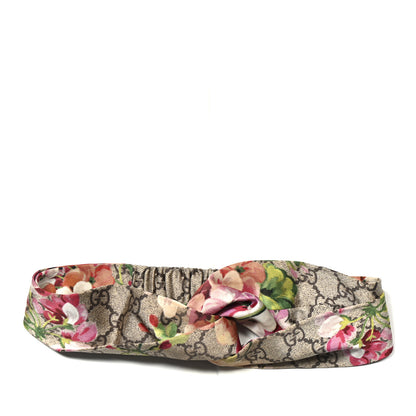Gucci Silk Monogram Blooms Print Headband Antique Rose 1 of 3
