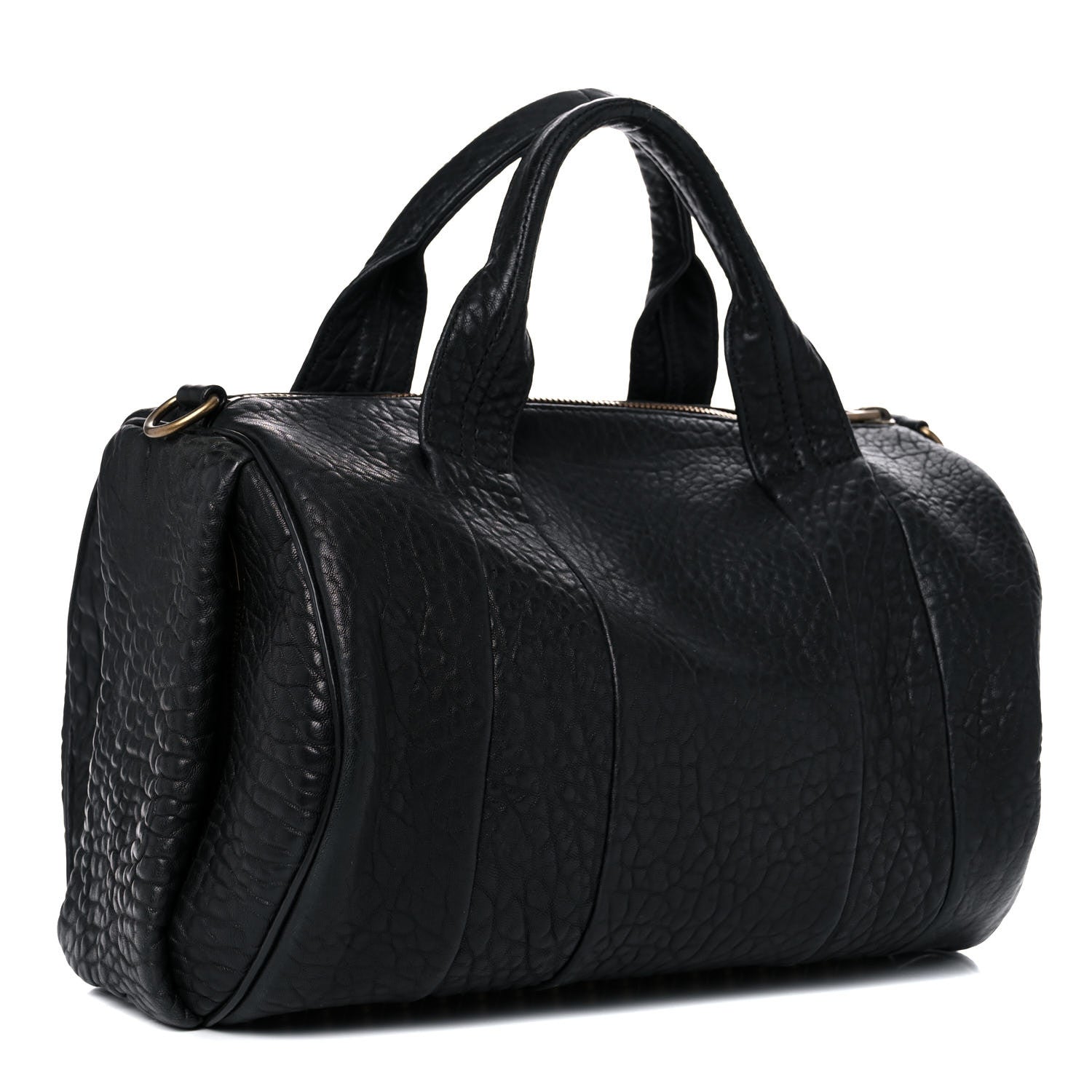 Alexander Wang Pebbled Lambskin Rocco Black Antique Brass Hardware 2 of 16