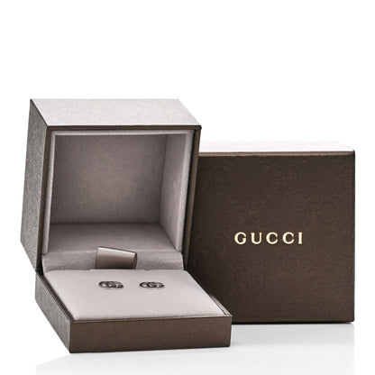 Gucci 18K White Gold Running G Stud Earrings 5 of 5