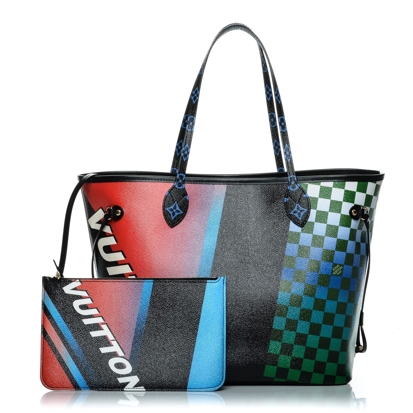 Damier Race Neverfull MM Noir Rouge