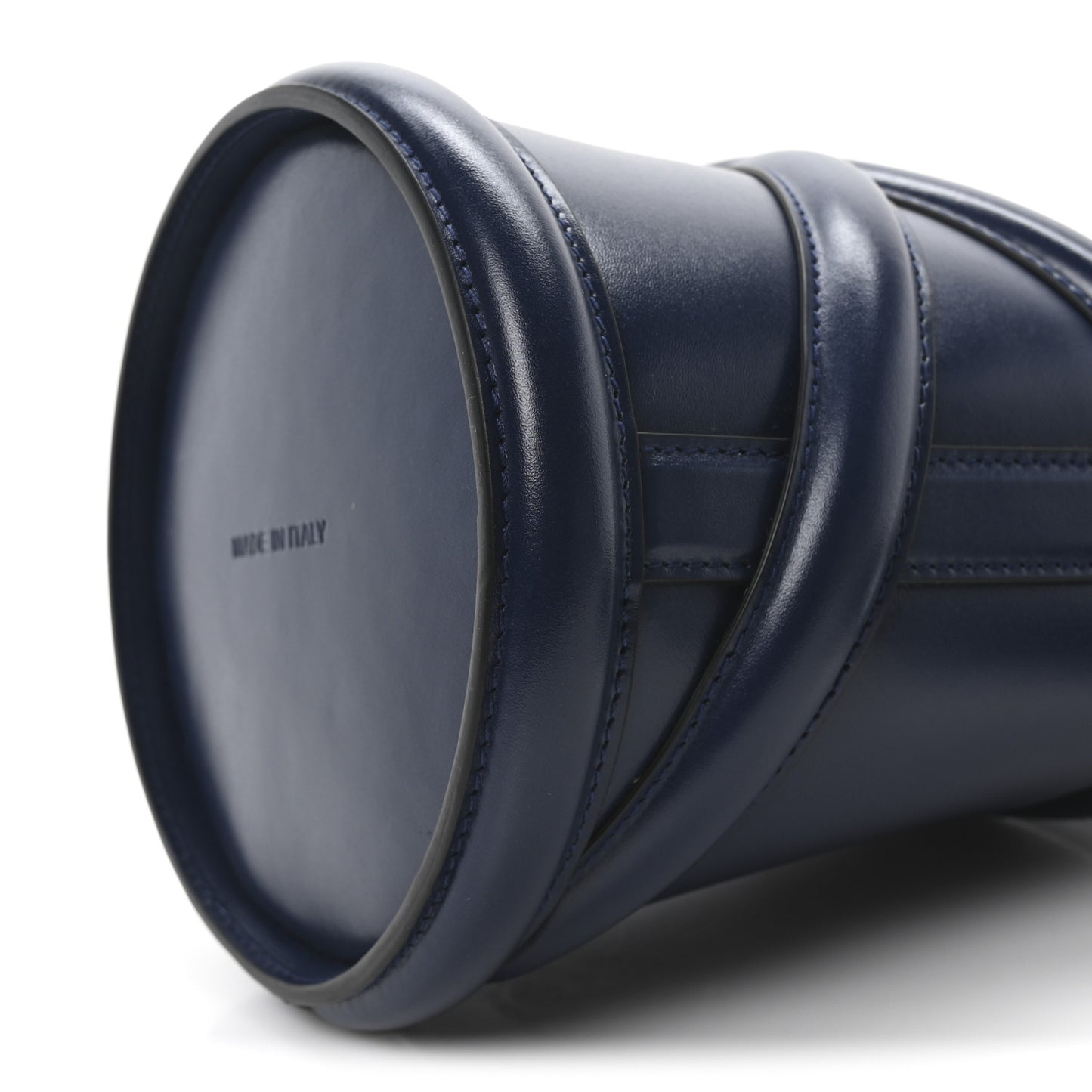 Calfskin Mini Curve Bucket Bag Navy