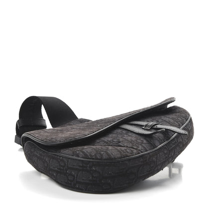 Christian Dior Oblique Mens Saddle Bag Black Blue 3 of 8
