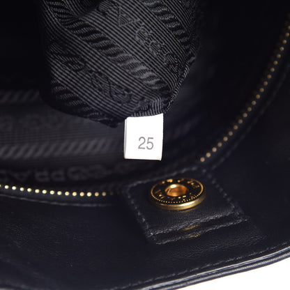 Prada Soft Calf Chain Tote Black 7 of 13