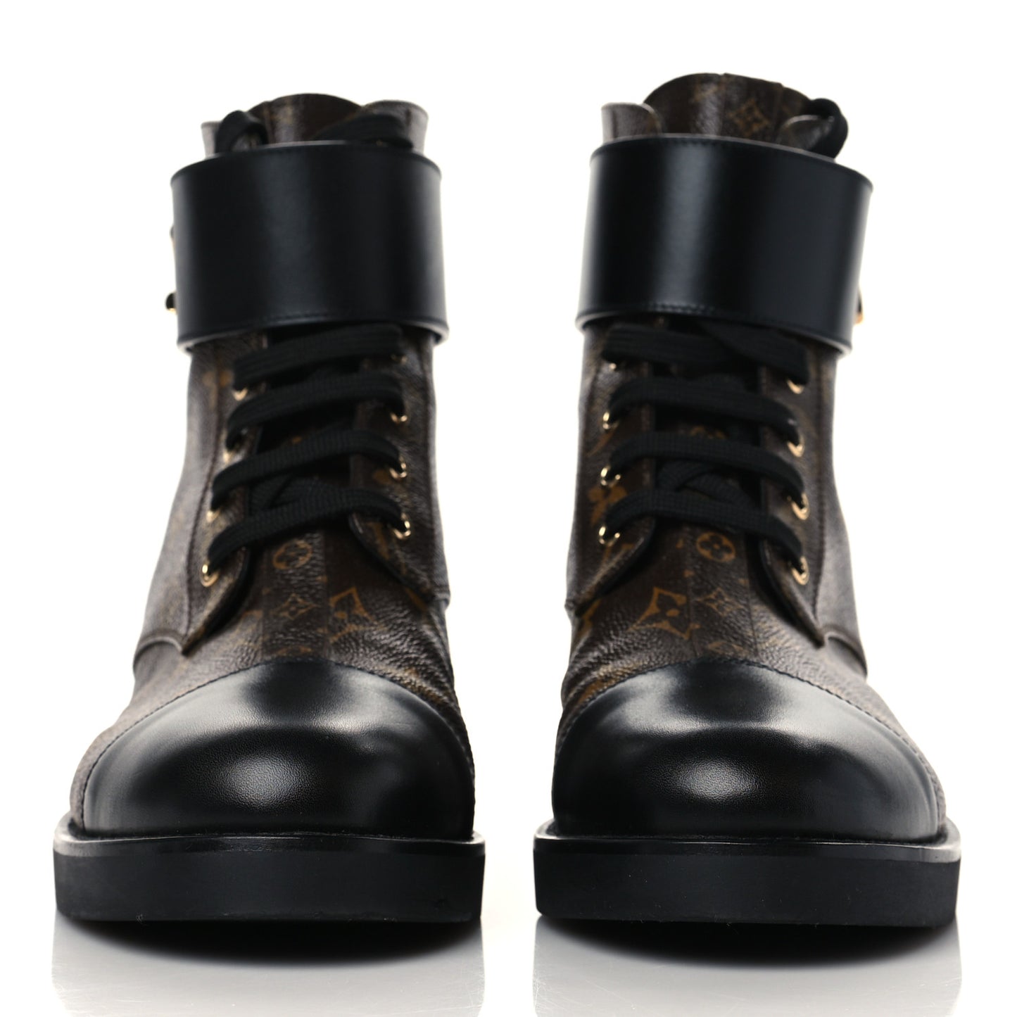 Calfskin Monogram Wonderland Flat Ranger Boots 41 Black