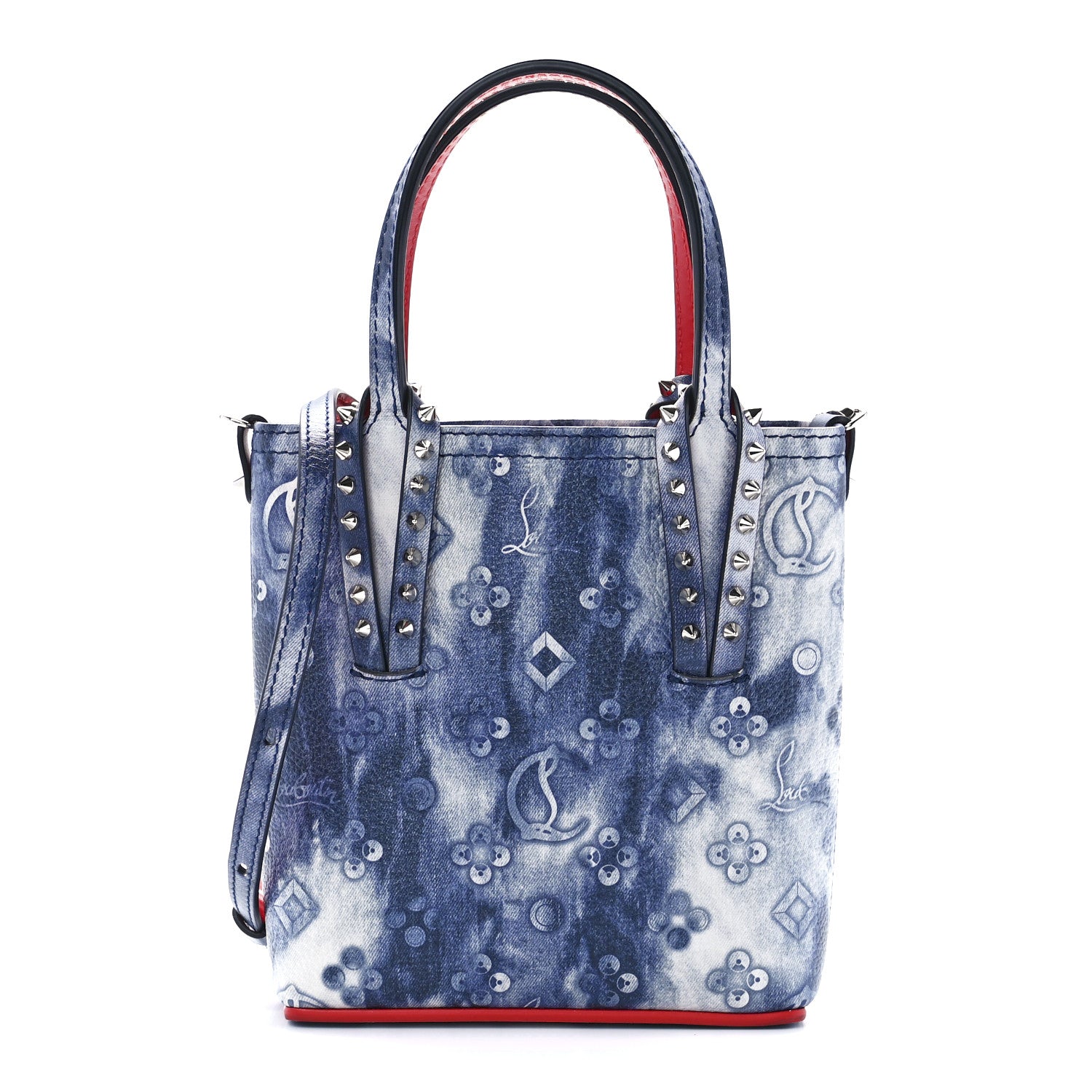 Christian Louboutin Calfskin Punk Mini North South Cabata Tote Multi 1 of 10