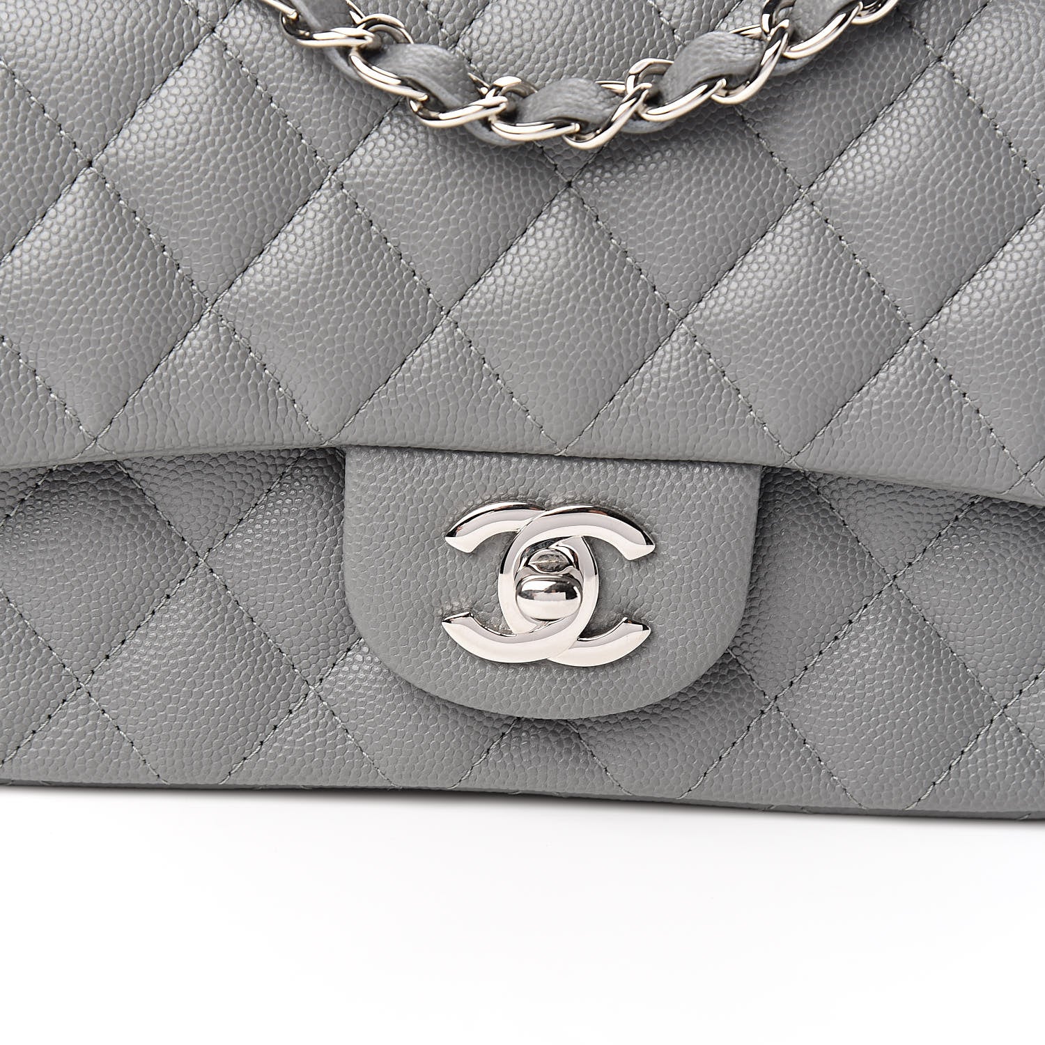 Chanel Caviar Quilted Mini Rectangular Flap Grey 10 of 10