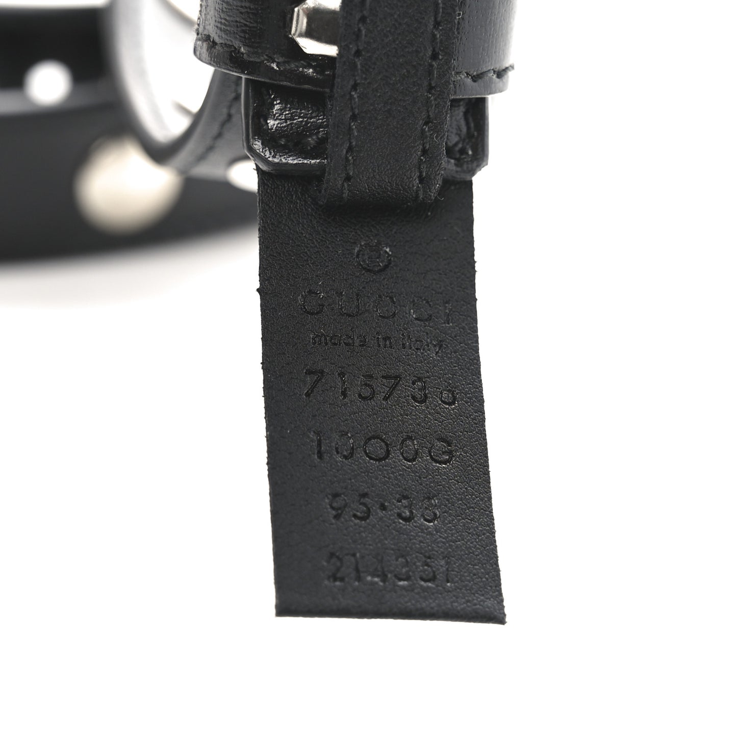 Calfskin Slim Studded Belt 95 38 Black
