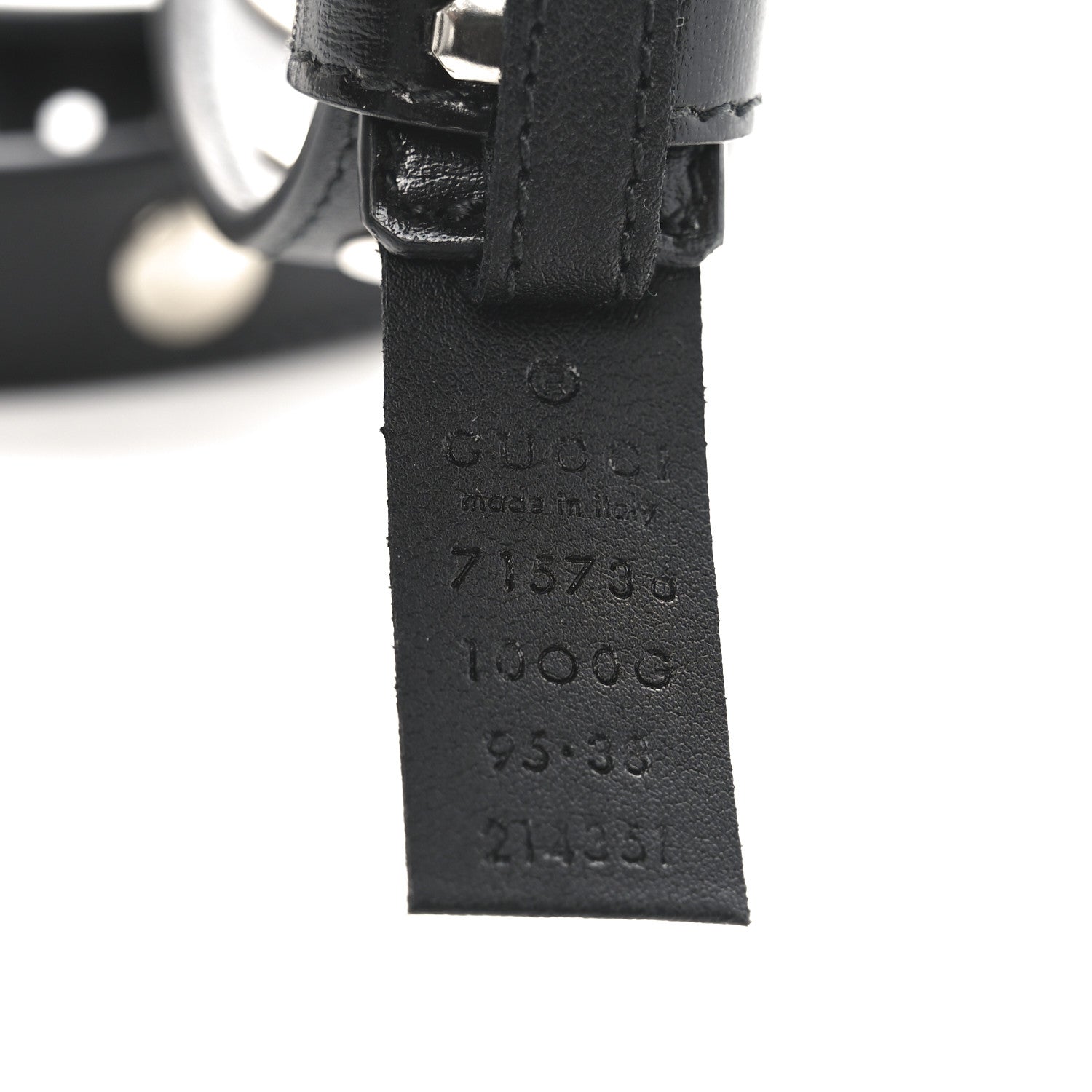 Gucci Calfskin Slim Studded Belt 95 38 Black 3 of 3