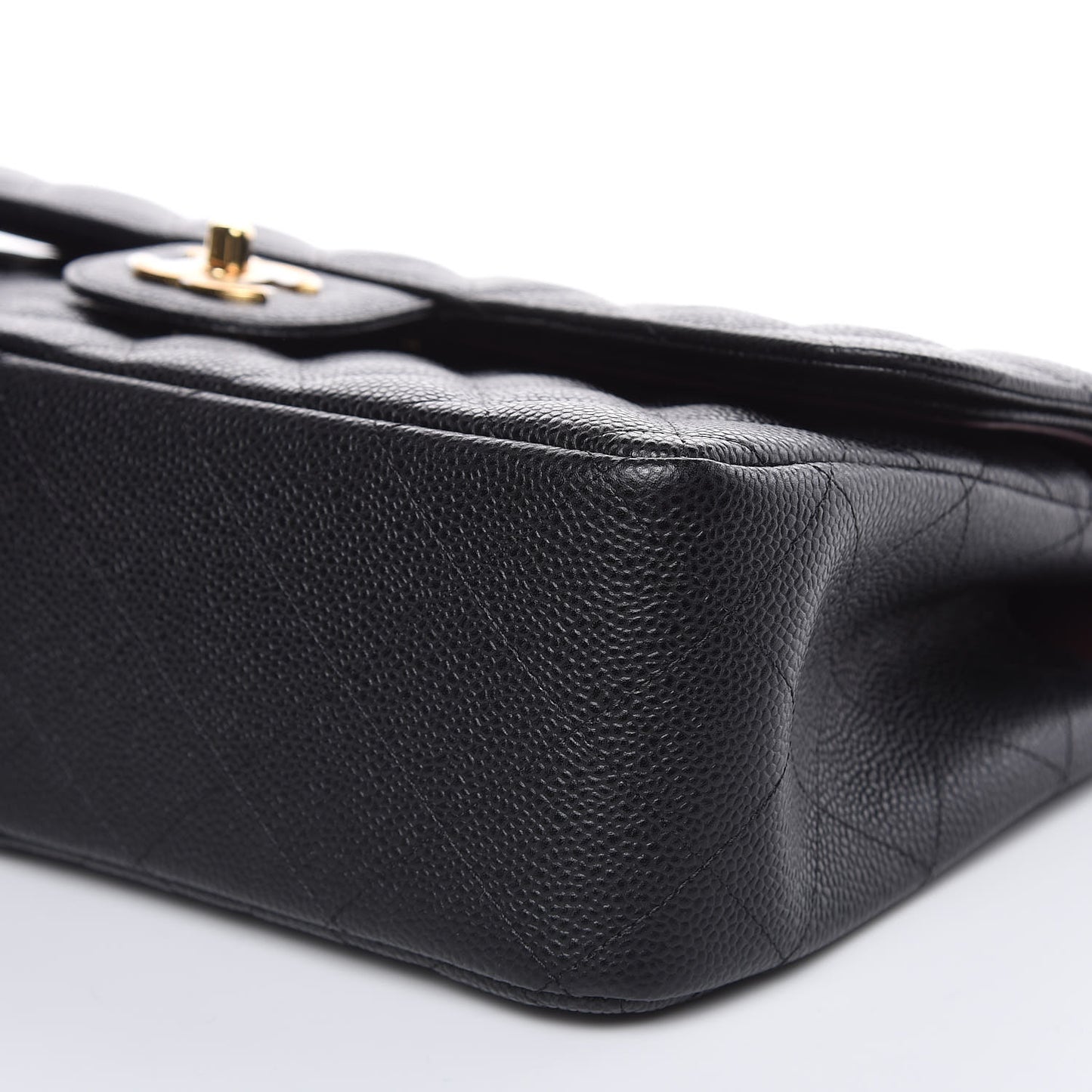 Caviar Quilted Jumbo Double Flap Black