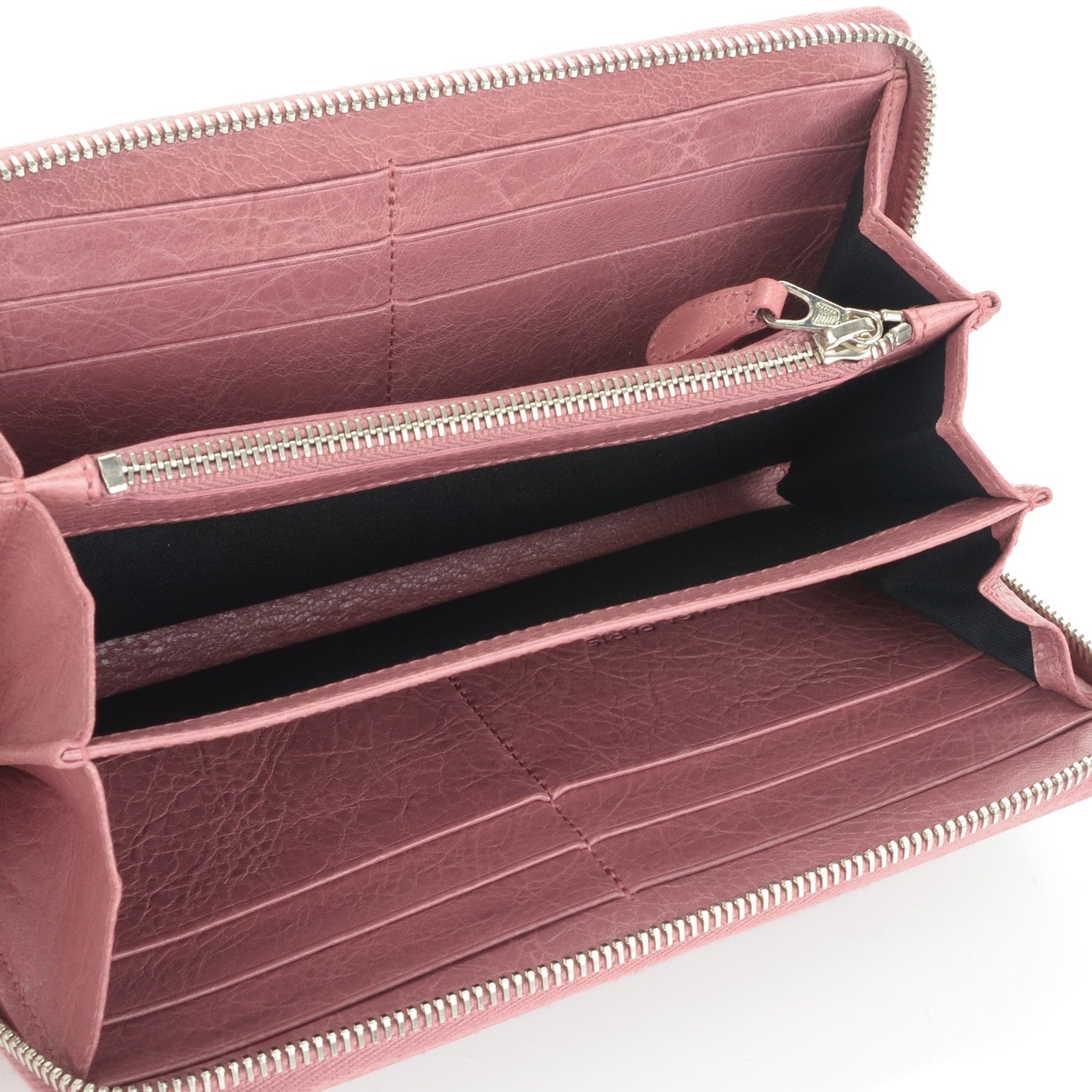 Balenciaga Agneau Giant 12 Silver Hardware Continental Zip Around Wallet Rose Bruyere 5 of 7