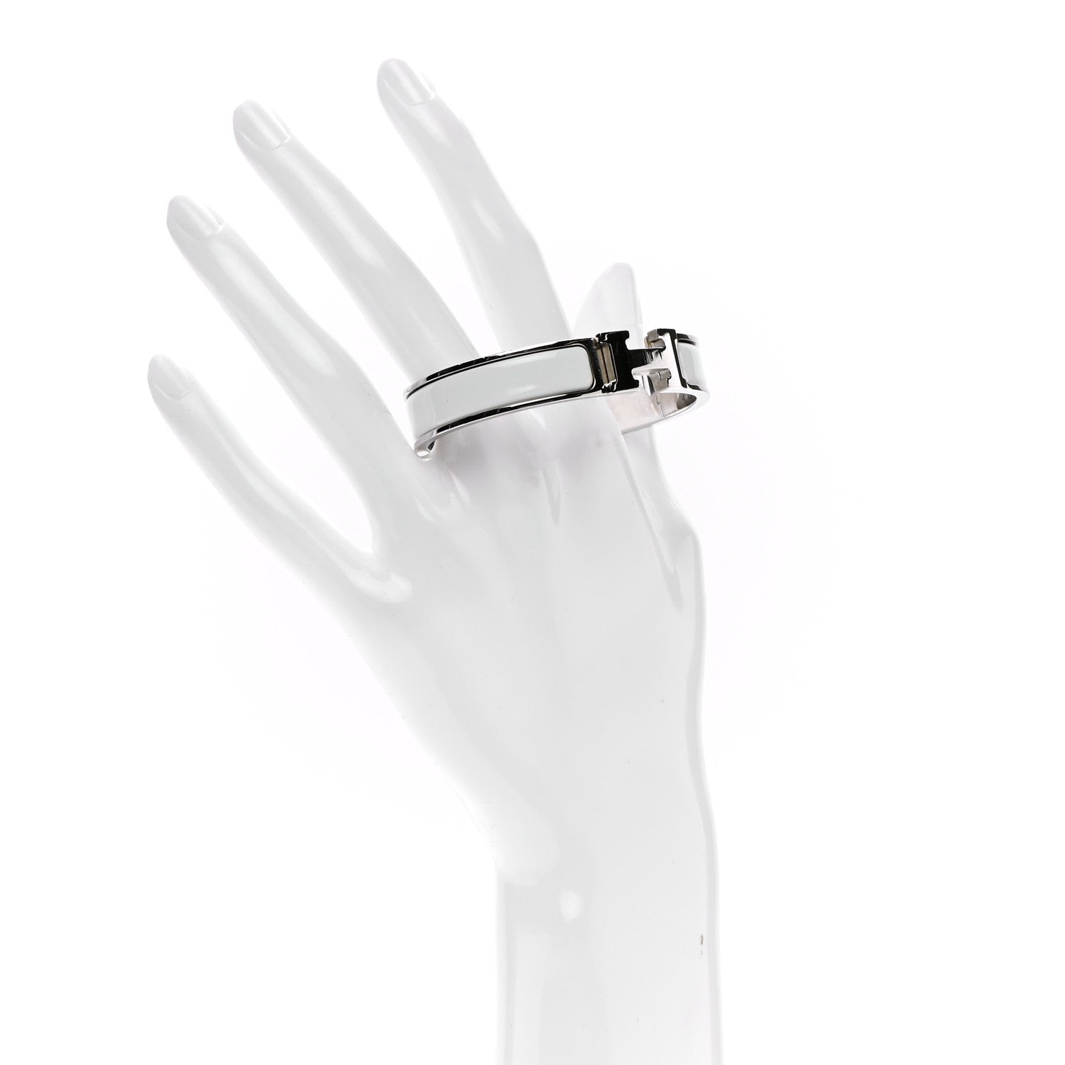 Hermes Enamel Narrow Clic Clac H Bracelet PM White 2 of 5