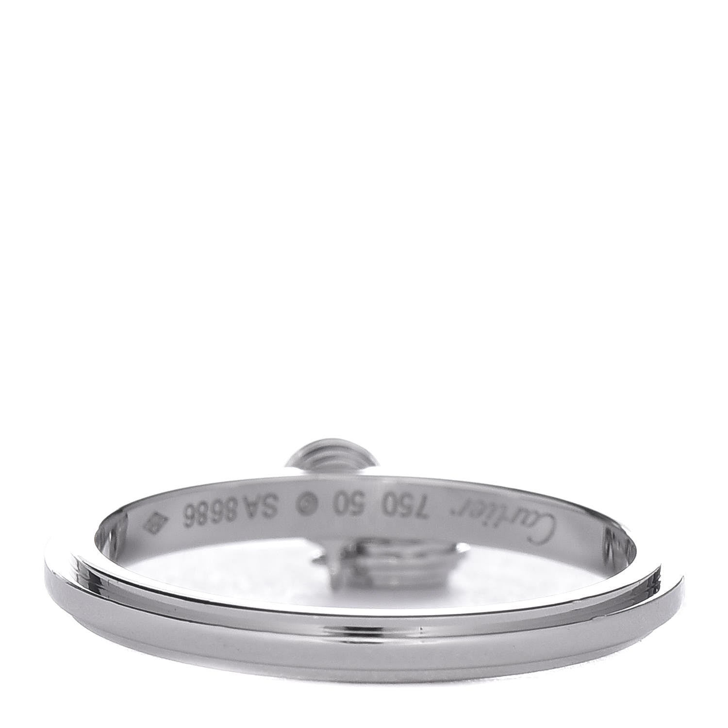 Cartier 18K White Gold Diamond D'Amour Heart Ring 50 5.25 3 of 5