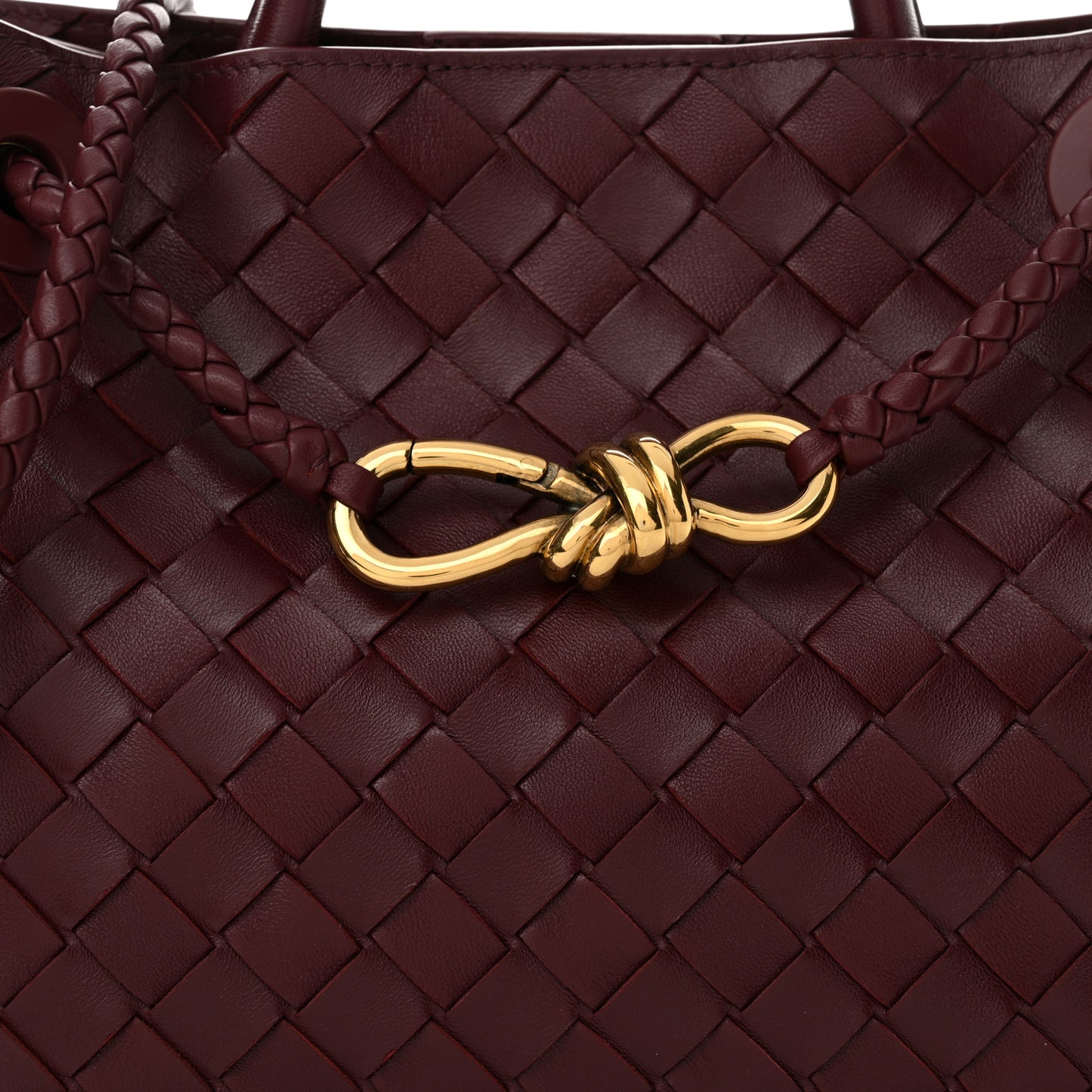 Nappa Intrecciato Small Andiamo Shoulder Bag Barolo