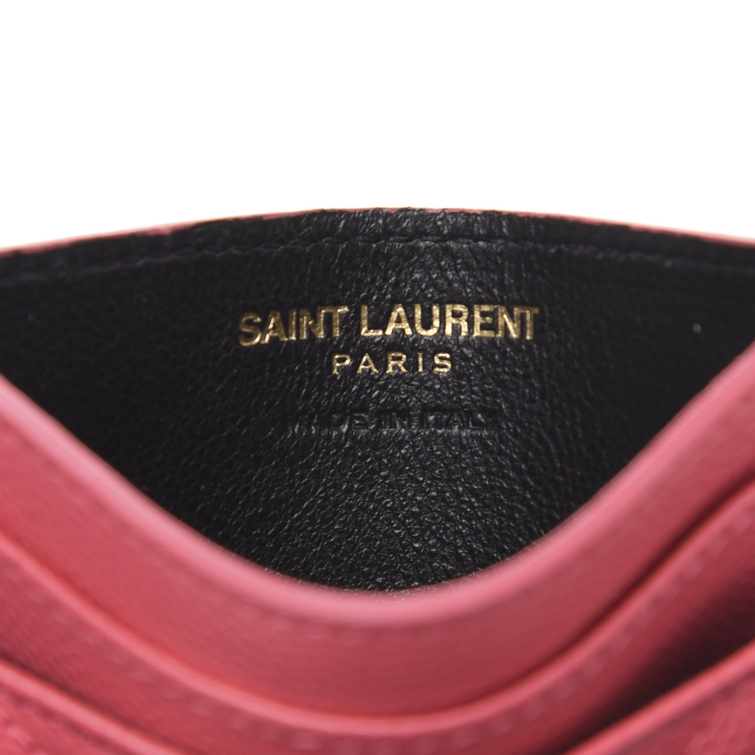 Saint Laurent Grain De Poudre Matelasse Chevron Monogram Credit Card Case Pink 5 of 7