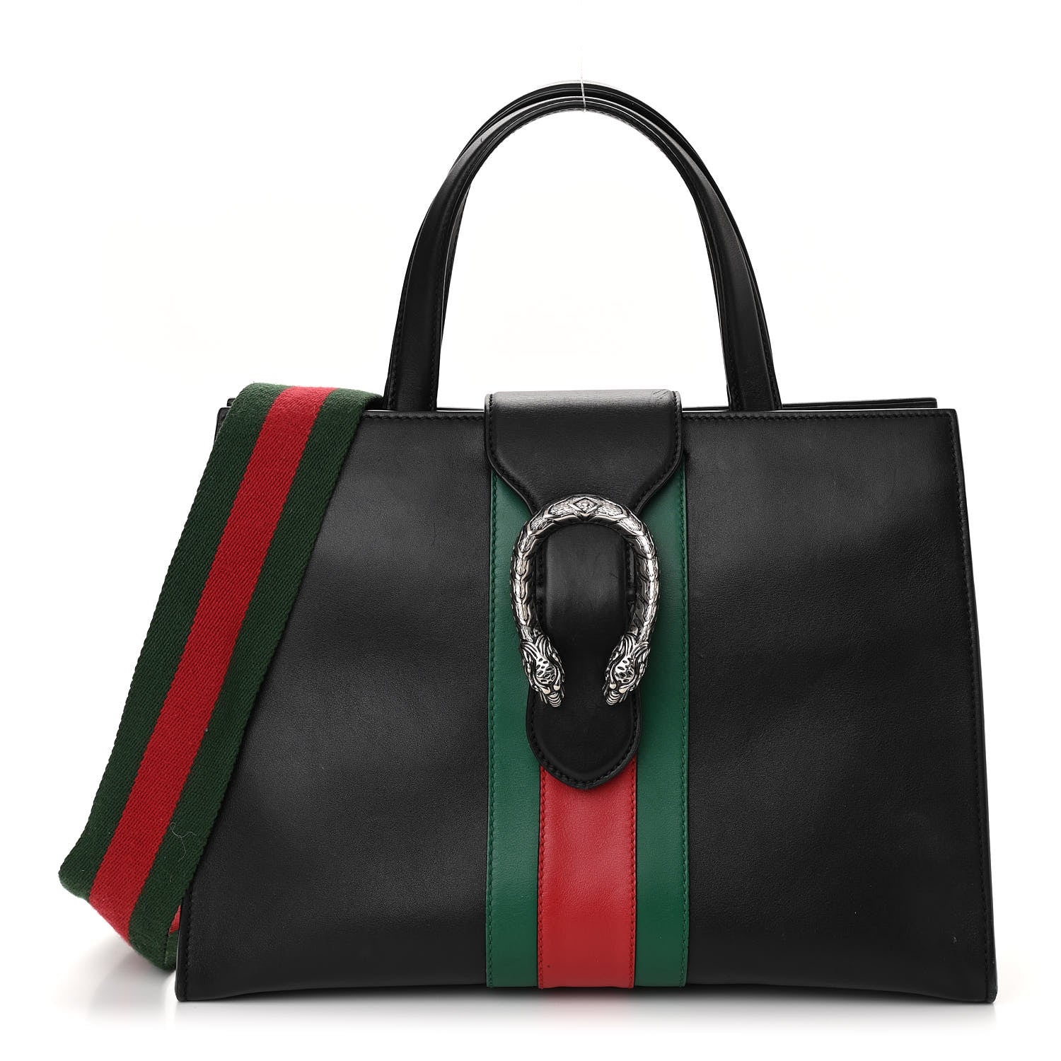 Gucci Calfskin Web Medium Dionysus Tote Bag Black 1 of 11