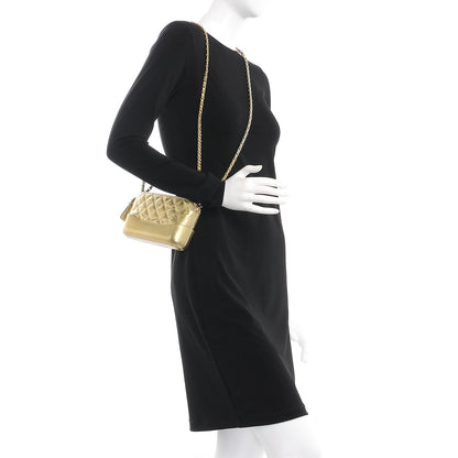 Chanel Metallic Aged Calfskin Quilted Small Gabrielle Clutch With Chain Gold 2 of 10