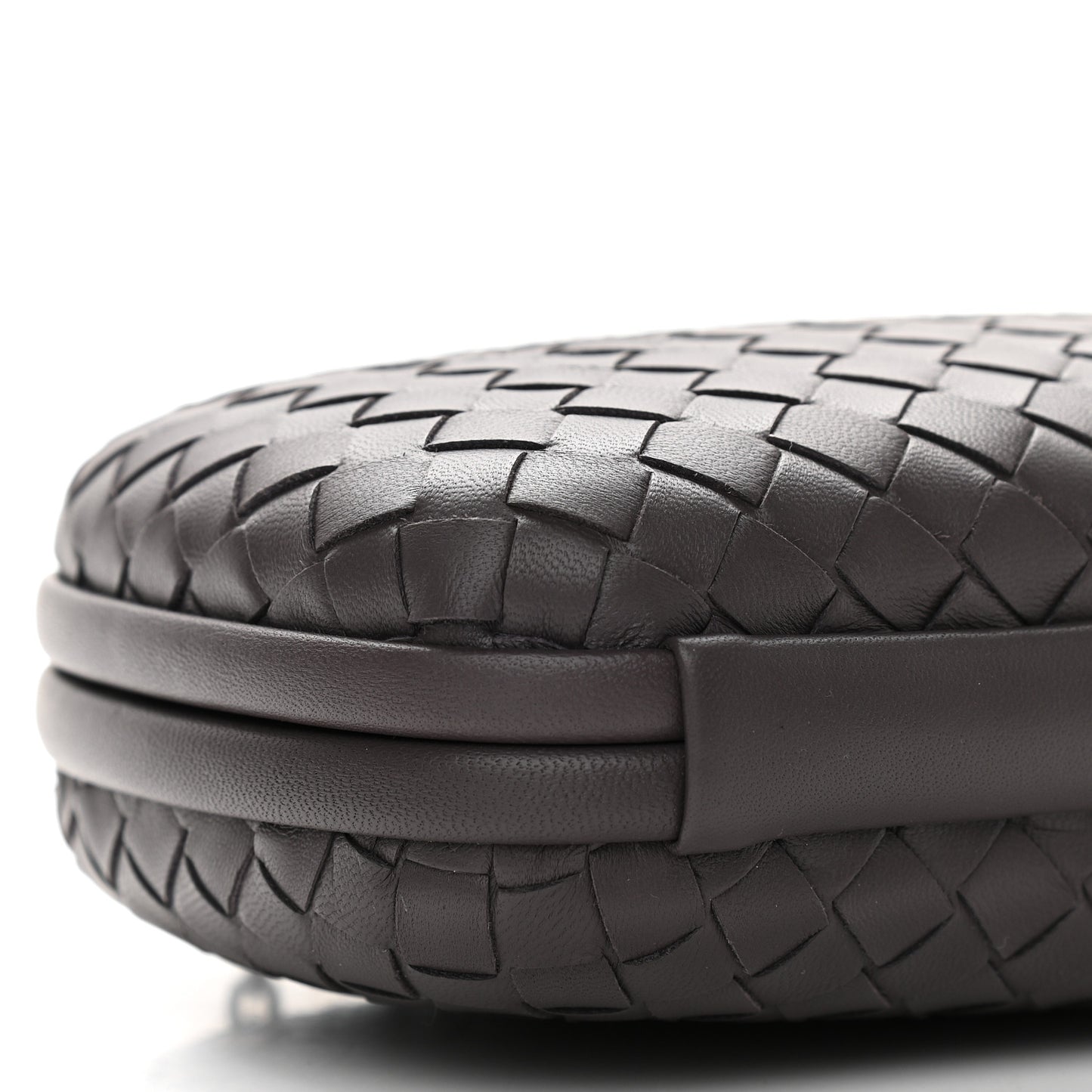 Nappa Intrecciato Chain Knot Clutch Steel