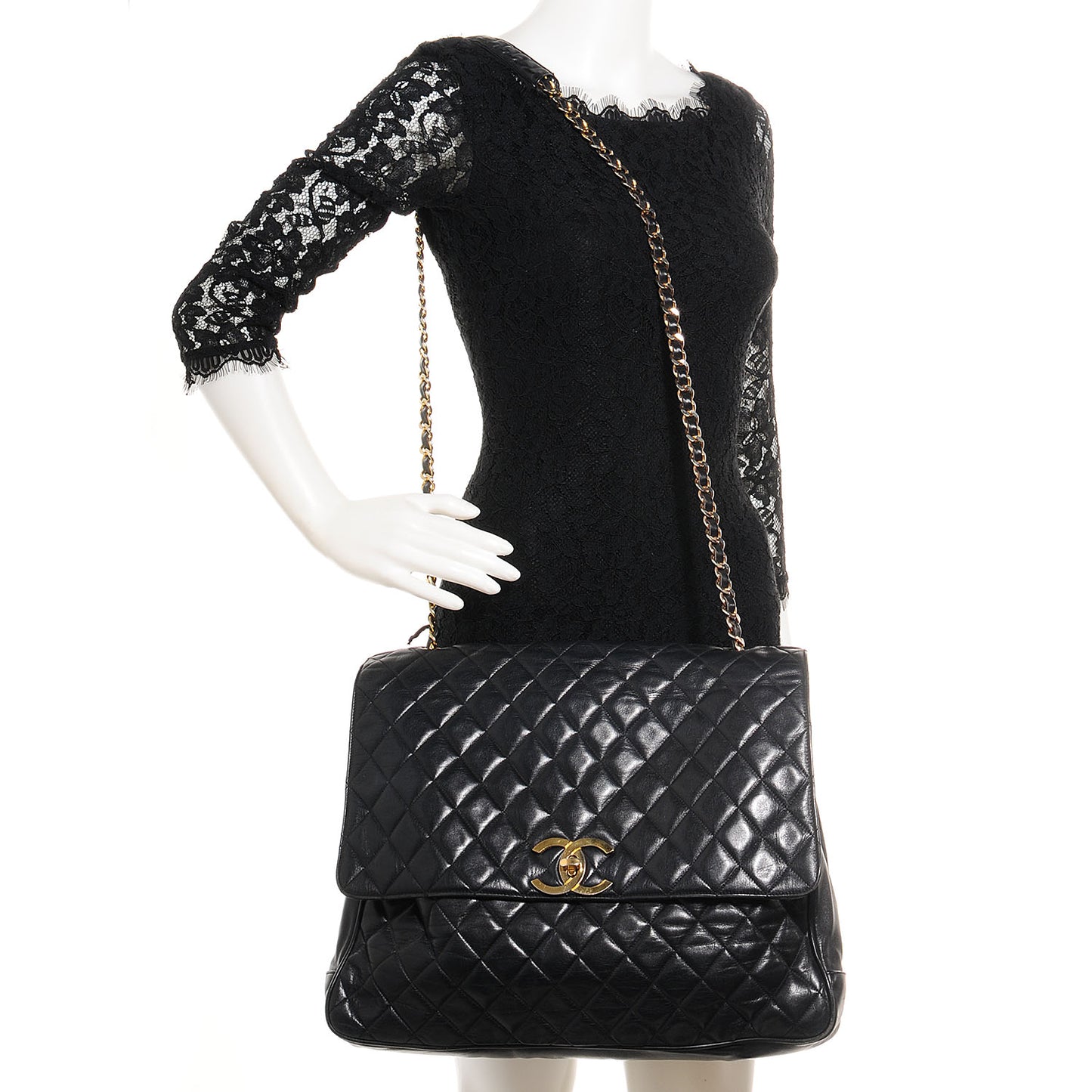 Lambskin Messenger Flap Black