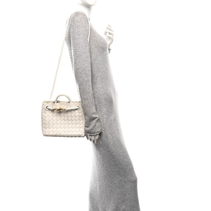 Bottega Veneta Nappa Intrecciato Small Andiamo Shoulder Bag White 2 of 9
