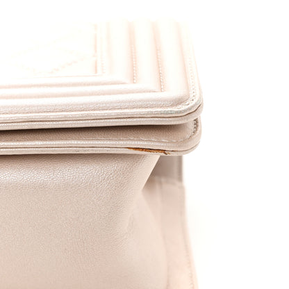 Chanel Metallic Calfskin Quilted Small Boy Flap Light Pink 14 of 15