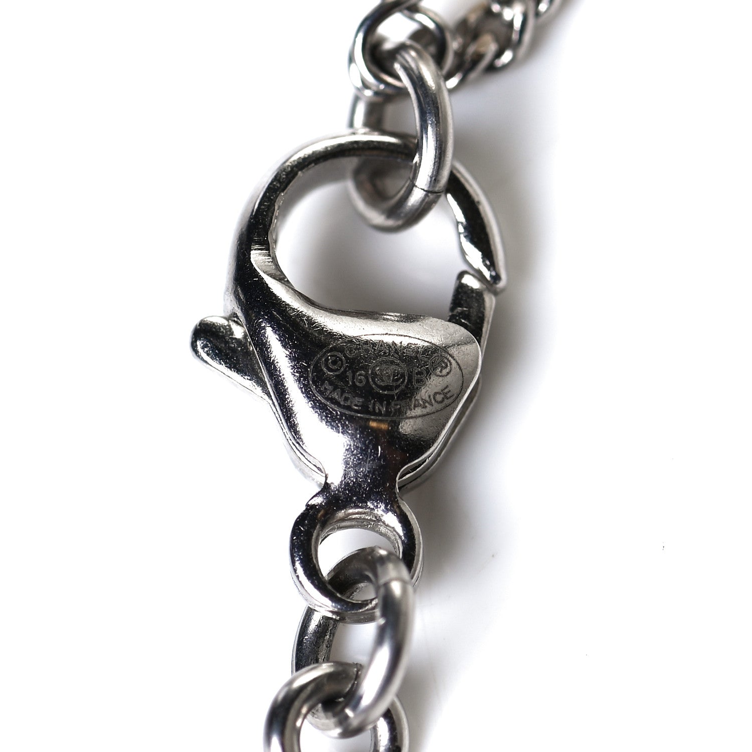 Chanel Crystal CC Necklace Silver Multicolor 3 of 3