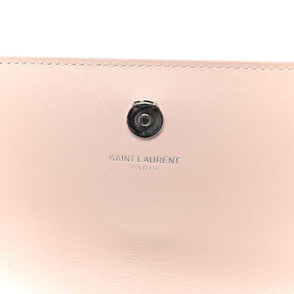Saint Laurent Calfskin Crocodile Embossed Monogram Sunset Chain Wallet Marble Pink 6 of 9