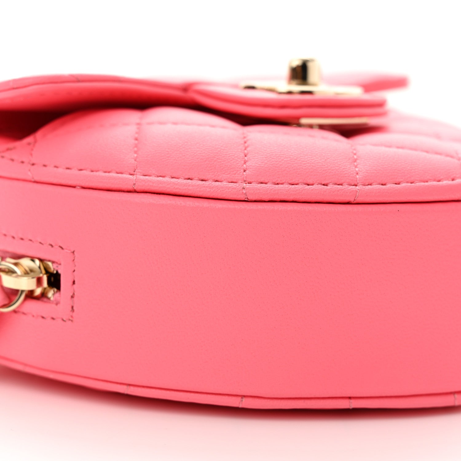 Chanel Lambskin Quilted CC In Love Heart Clutch With Chain Pink 9 of 11