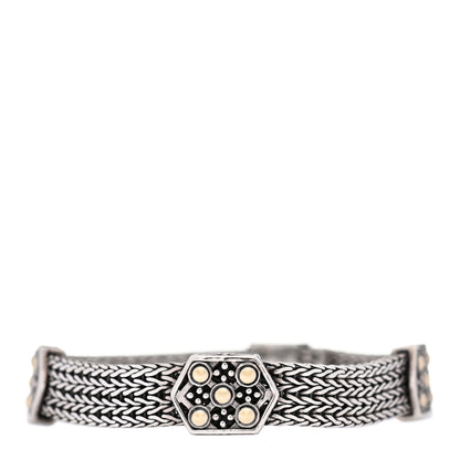 John Hardy Sterling Silver 18K Yellow Gold Jaisalmer Classic Chain Dot Buckle Station Bracelet 1 of 4