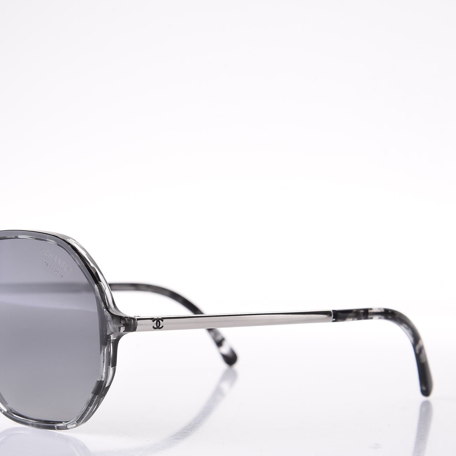 Chanel CC Polarized Oversized Sunglasses 5345 Black Grey 7 of 9