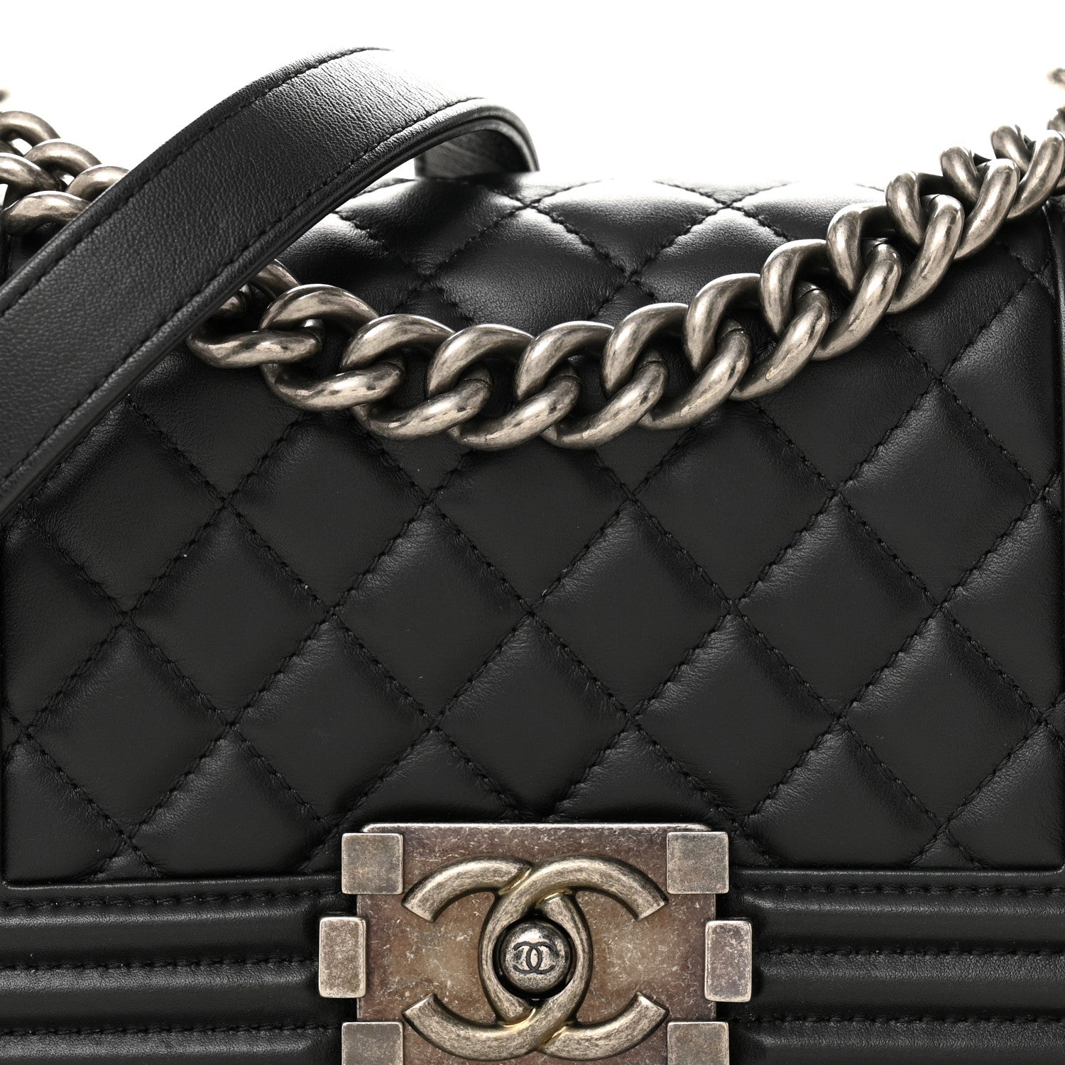 Chanel Lambskin Quilted Small Boy Flap Black 8 of 15