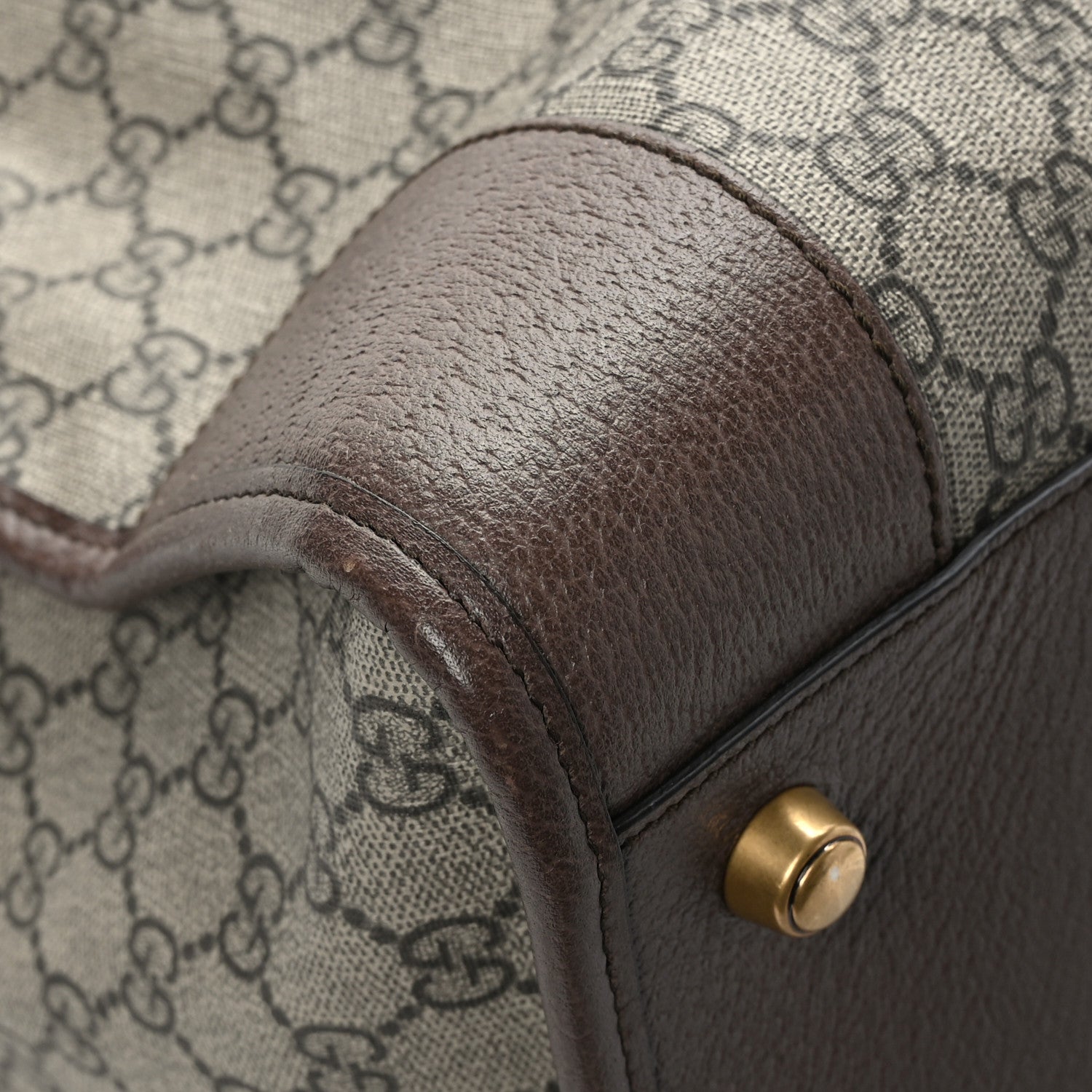 Gucci Soft GG Supreme Monogram Textured Dollar Calfskin Web Large Ophidia Carry-On Duffle Bag Beige Ebony New Acero 10 of 12
